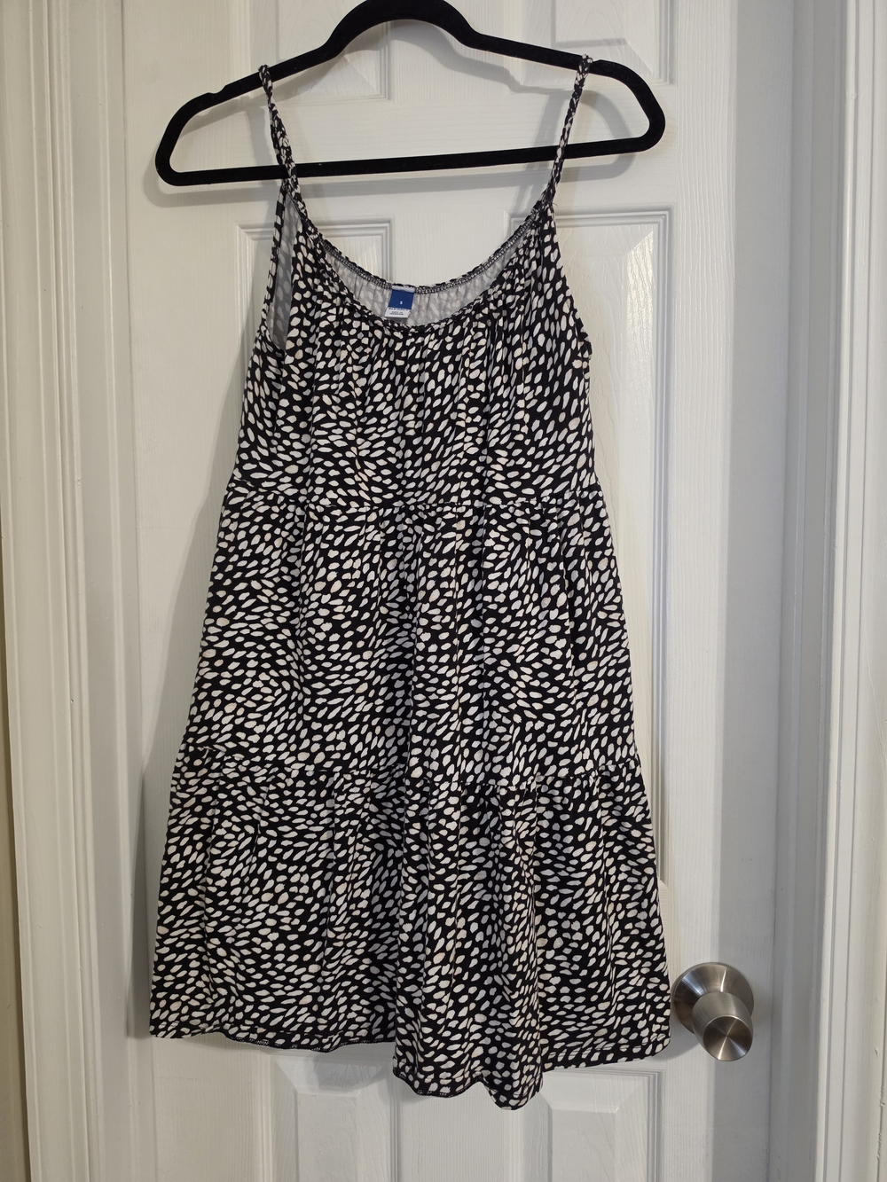 Old Navy Black and White Printed Spaghetti-Strap Mini Dress